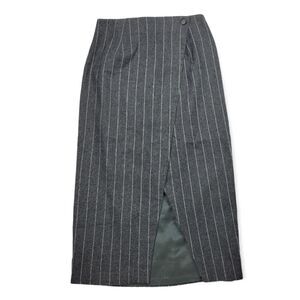 Matter of Degrees Vintage‎ Long Grey Pinstripe Business Skirt Women's Size 8
